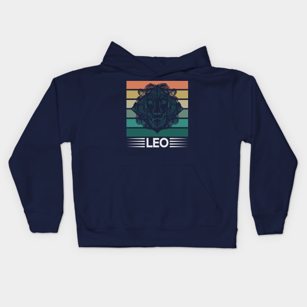 Leo Zodiac Sign Kids Hoodie by Anonic